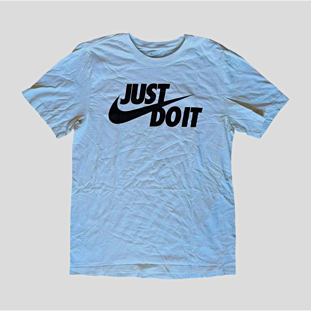 Nike The Nike Tee Men’s Just Do It Swoosh Graphic White Cotton Tee Size S
